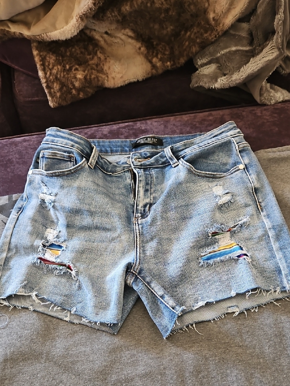 Light Blue Distressed Denim Shorts - Judy Blue